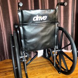 Drive Silver Sport 2 Lightweight Folding Wheelchair with Detachable Desk Arms and Swing Away Footrests