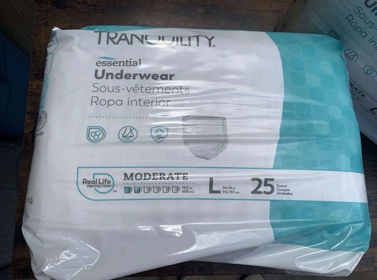 Tranquility Essential Unisex Incontinence Underwear | Adult Diapers | Moderate L