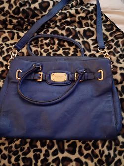 Michael Kors Blue Leather Satchel Handbag