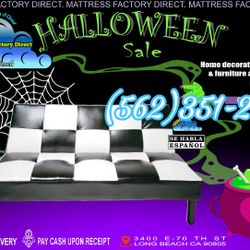 Black And White Futon Couch Sofá New Bonito 