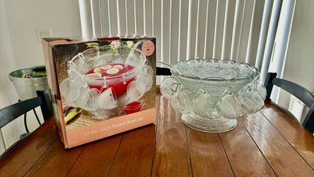 27 Pc. Glass Punch Bowl Set