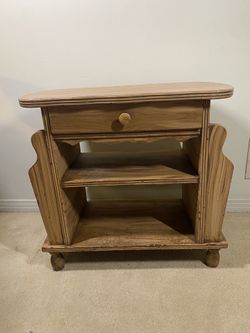 Vintage Wood Nightstand TV Coffee Side Table Thing