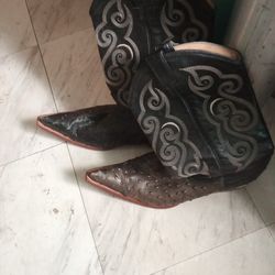Ostrich Skin Boots New Size9.5