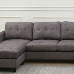 Brand New Grey Fabric Sectional Sofa