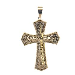 Men’s 10k Yellow Gold Large 2.25” Inch Cross Pendant For Necklace GP3125568