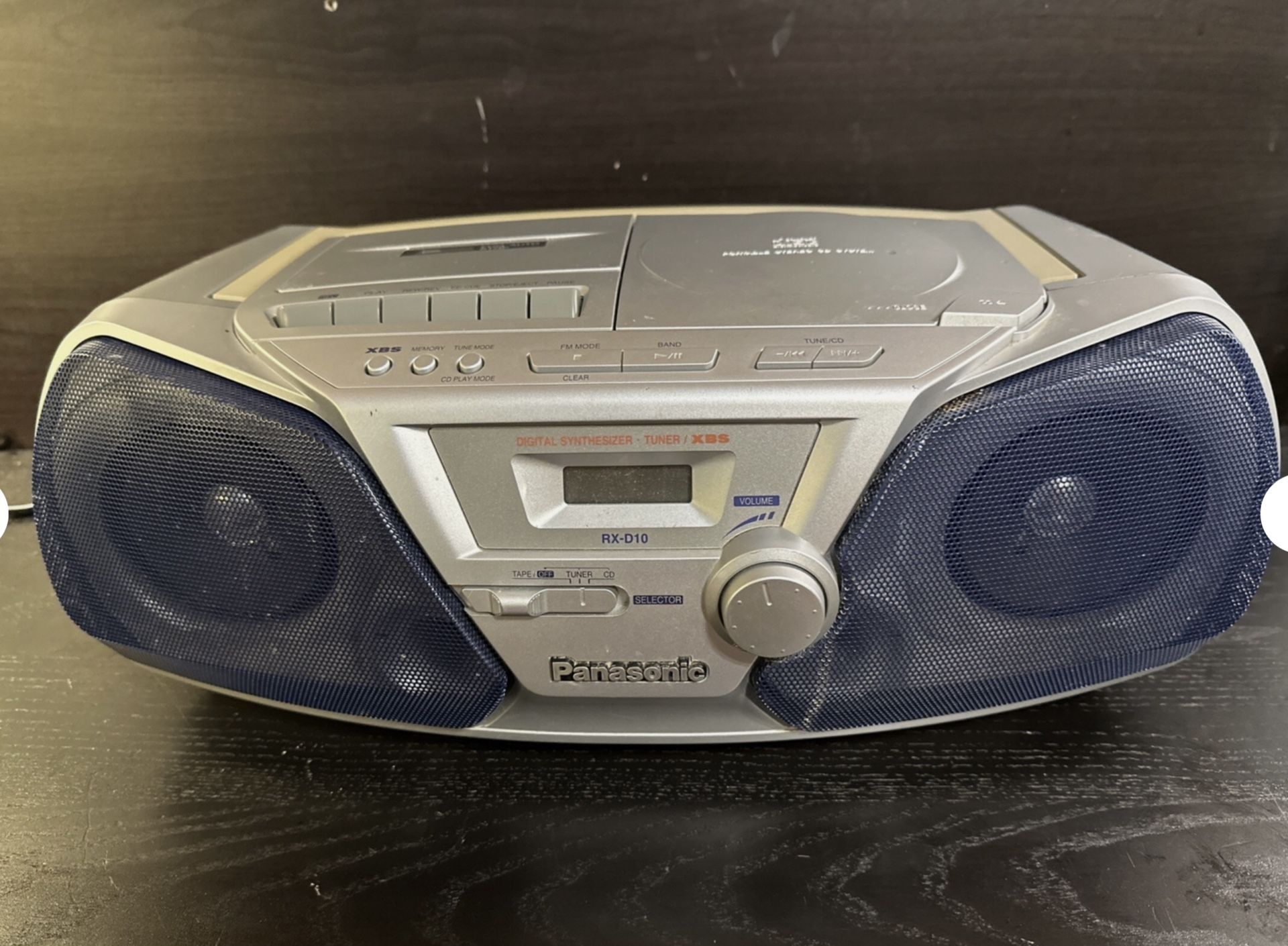 Panasonic RX -D10 Boombox Am /fm Portable Radio Cd Cassette Stereo AC Cord