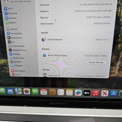 13” Apple MacBook Pro 2020 1.4ghz i5 8gb 500gb SSD