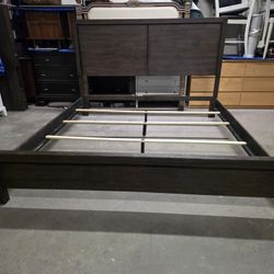Modern Brown Rustic King Size Bed Frame
