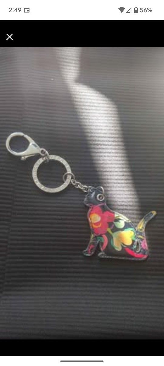Vera Bradley Cat Keychain - Retired