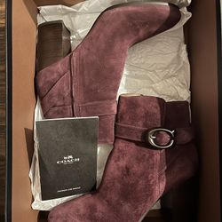 Coach Plum Ankle Boots Size 6
