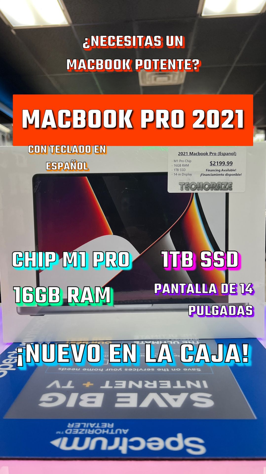 2021 MacBook Pro (Espanol) M1 Pro Chip - 1TB SSD - 16GB RAM - 14” Display (New In Box)