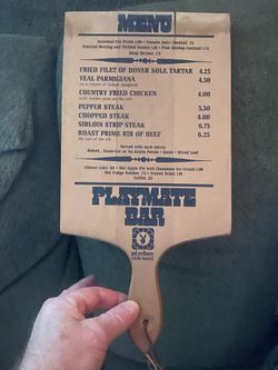 Vintage Playboy Wooden Menu