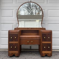 Vintage Art Deco Waterfall Vanity Desk
