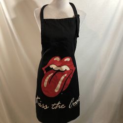 The Rolling Stones “Kiss The Cook” Black Cotton Apron