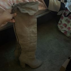 Light Brown tan Thigh High Boots 