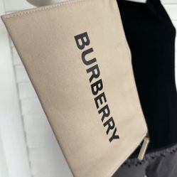 Burberry Logo Print Zip Pouch-AUTHENTIC-Brand New