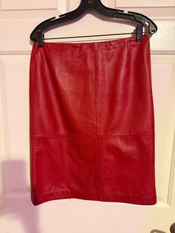 Ann Taylor LOFT Red Genuine Leather Pencil Skirt Size 8 – Never Worn
