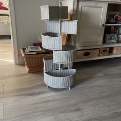 Gray wicker accessory