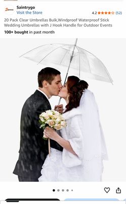 Saintrygo 20 Pack Clear Umbrellas Bulk for Wedding. BRAND NEW.
