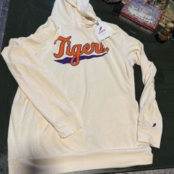 Brand New With Tags Lightweight Super Soft Script CLEMSON Jersey Hoodie - Unisex - Tiger Town Graphics - Size Medium 