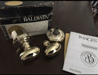 Brass door knob made by Baldwin