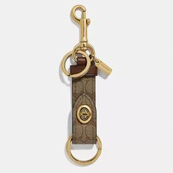 COACH TRIGGER SNAP BAG CHARM IN SIGNATURE CANVAS