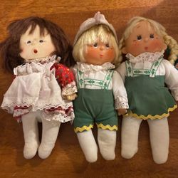 3 Cloth Dolls/ Gently Used 