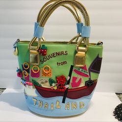 Fashion Medium Tote Bag/Many Handmade Detail/Unique Canvas & Faux Leather. 