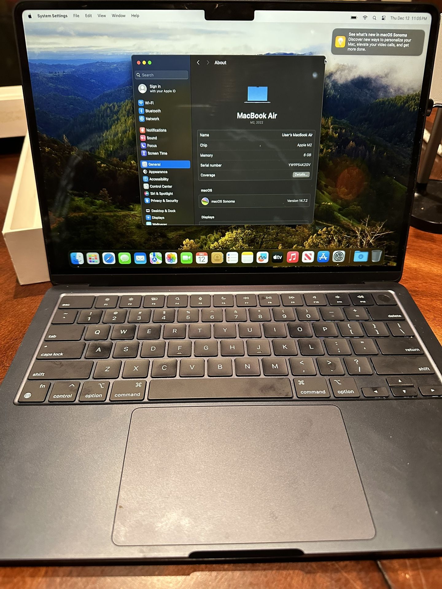 Excellent Condition Apple MacBook Air M2 8gb Ram 256gb 99% Battery