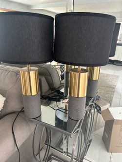 2 new, stone lamps