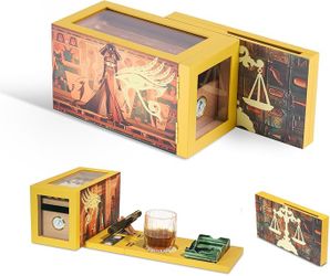 BRAND NEW 30 Cigar Capacity Desktop Cigar Humidor & Portable Cigar Humidor with Magnetic Detachable Design for Men, Home or Office Decor