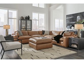 Emilia Caramel Leather Modular Sectional Units