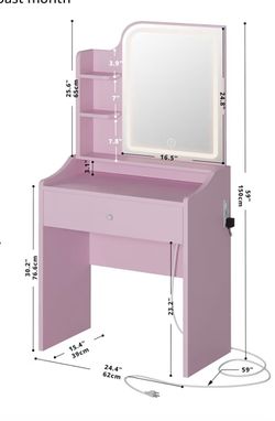 Pink makeup vanity