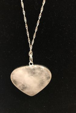 Rose quartz with sterling silver chain