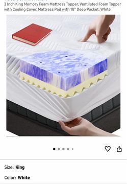 Foam Topper mattress size twin 3 in  new I. Box $$65