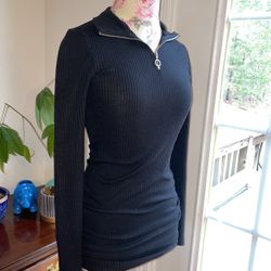 Forever 21 Black Long-sleeve Dress