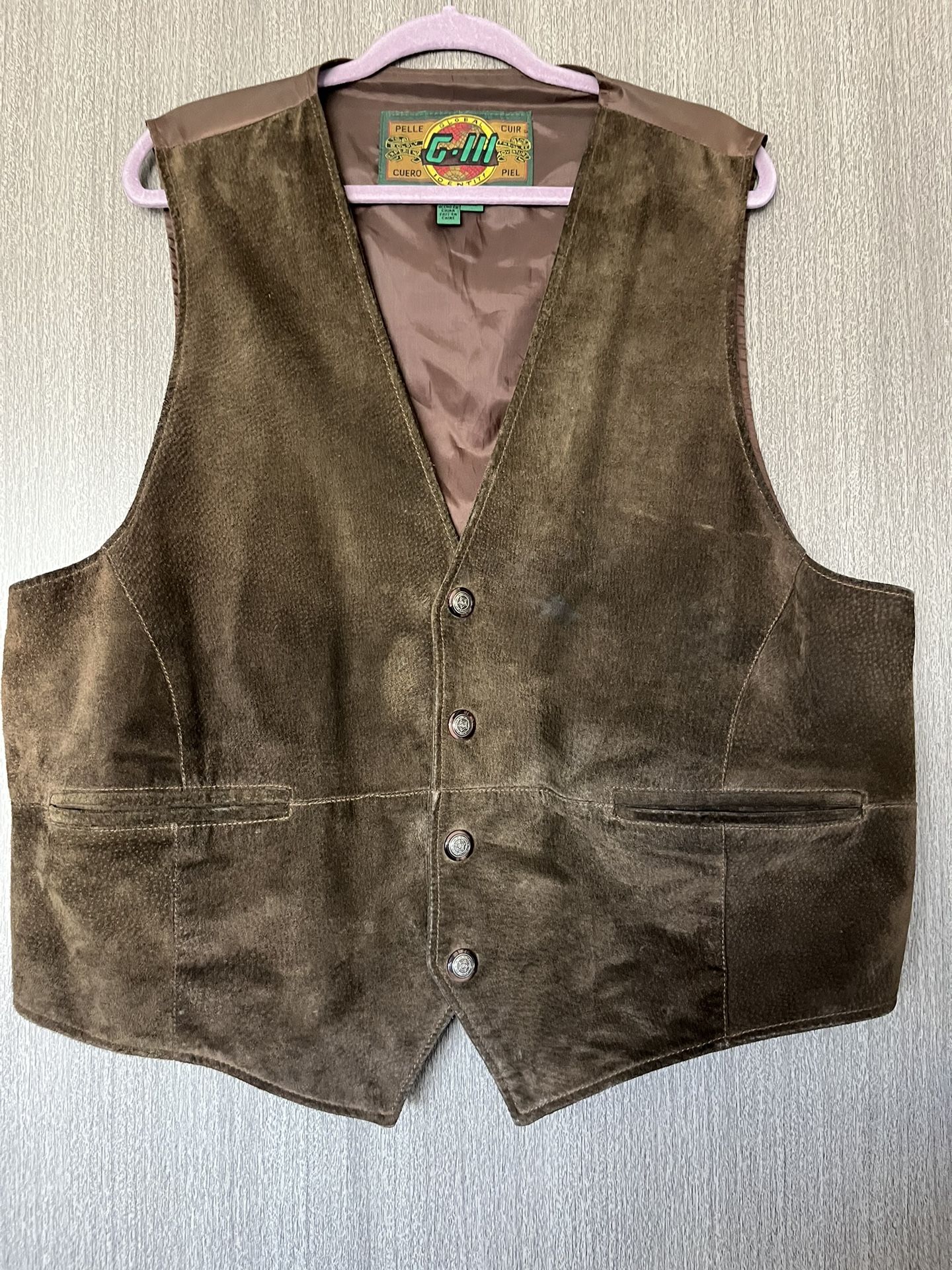Global Identity Men’s Suede Western Style Vest Size 3X