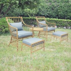 Light Blue Wicker Patio set