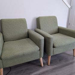Fabric Accent chair Set Of 2  For Sale