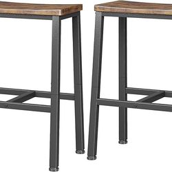 Homeiju Bar Stools, Counter Height Bar Stools Set of 2, 23.6 Inch Saddle Stools 