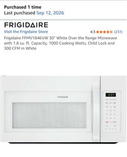 Brand New White Over the Range Microwave