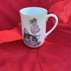 Otagiri Vintage Christmas Kitten Mug