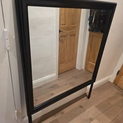 Black Wooden Wood Mirror Dresser Closet Entry Way Bathroom Decor Decoration Wall 