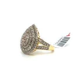 10kt Gold Large Pear Diamond Ring 6.40grams 2ctw Size 6 1/2 164930 2