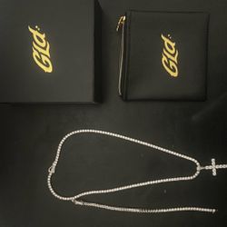 GLD tennis necklace with bracelet 