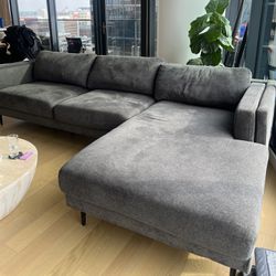 Modern Dark Grey Sectional Couch