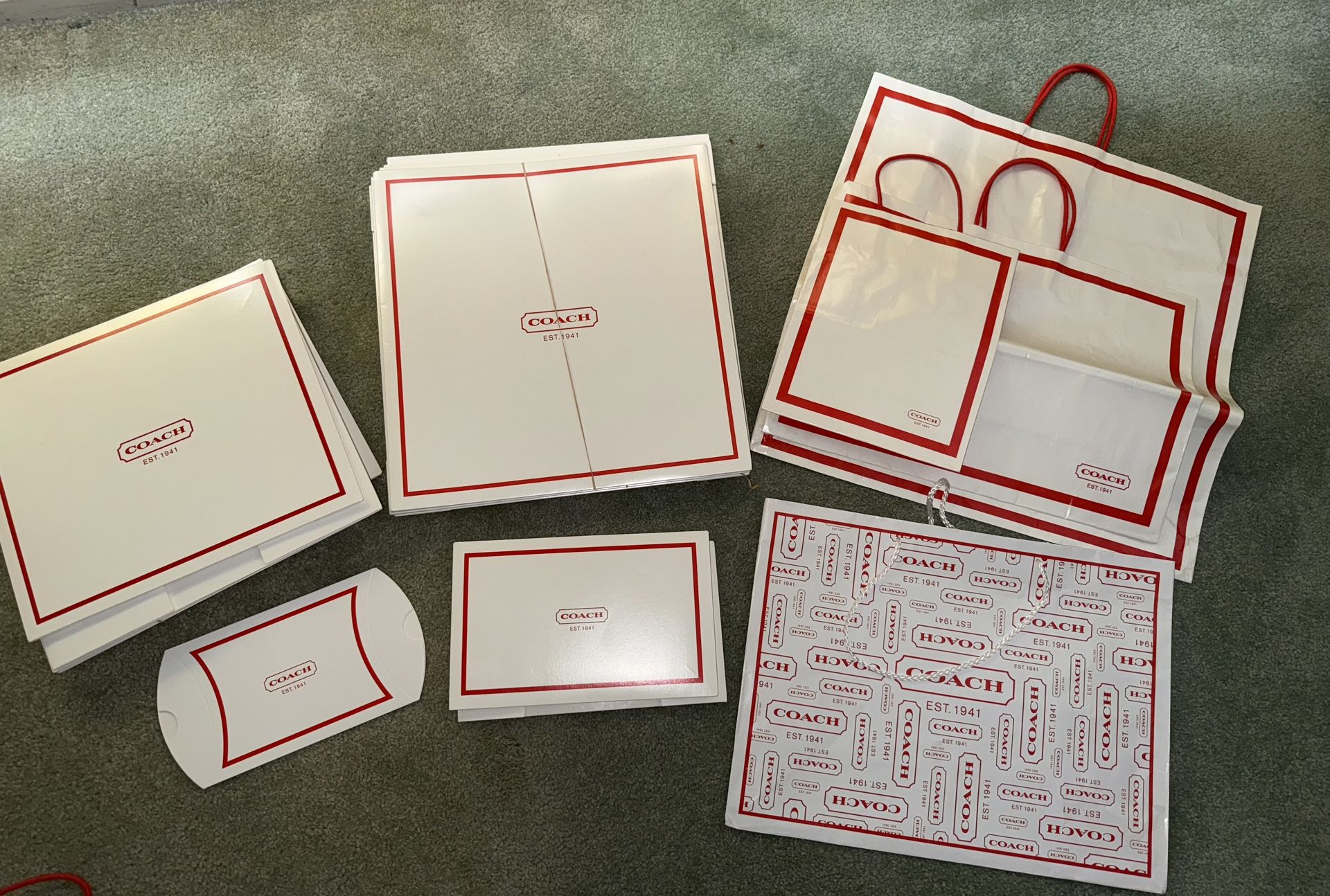 Brand New Coach Brand Purse Tote Boxes (14) Bags & “C” Tissue Paper
