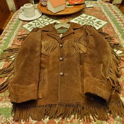 Early 1970 Schott Brother's Western Wear Fringed Suede Jacket 