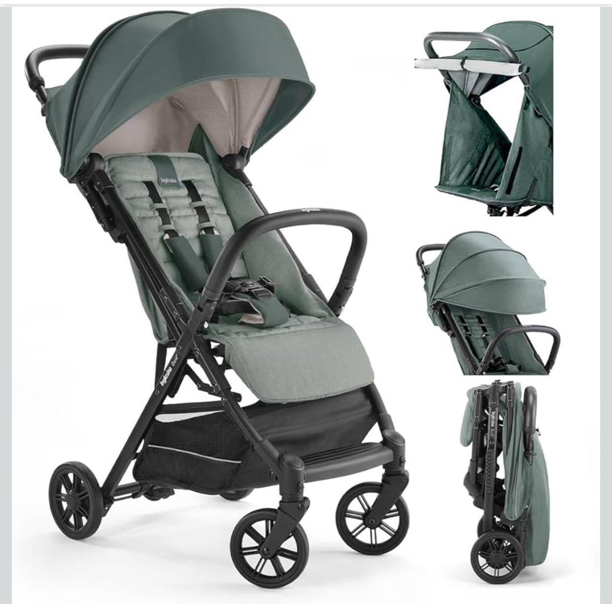 Inglesina Quid 2 - Ultra Compact Lightweight Travel Stroller - Elephant Gray