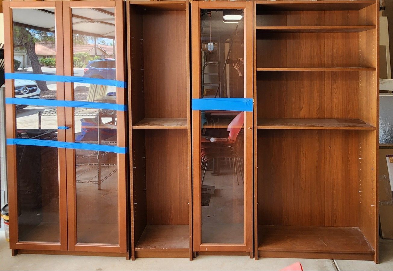 Ikea Billy Bookcases Bookshelves w/ Height Extenders $200
